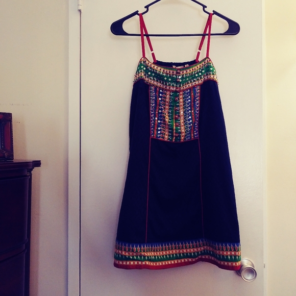 Global Desi Dresses & Skirts - Nice Navy Blue Dress with Gorgeous Detail, Size M